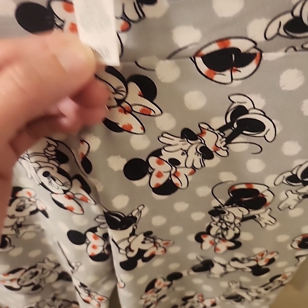 LuLaRoe Gray Minnie Mouse Leggings One Size - Picture 3 of 4
